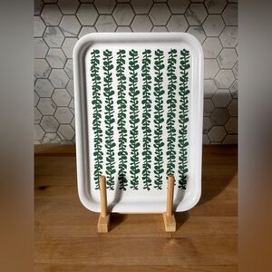 IKEA Tray with Green Leaf Pattern